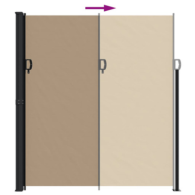 Zwijana markiza boczna, taupe, 220x600 cm