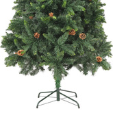 vidaXL Sztuczna choinka z szyszkami, zielona, 210 cm