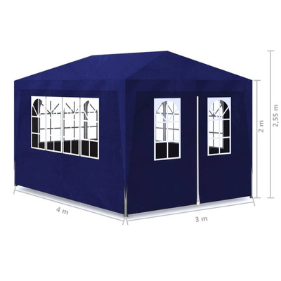 vidaXL Namiot imprezowy, 3 x 4 m, niebieski
