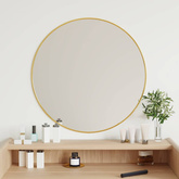 Lustro ścienne, złote, ? 60 cm, okrągłe