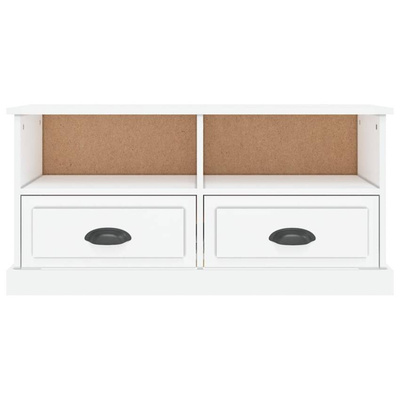 vidaXL Szafka pod TV, biała na wysoki połysk, 93x35,5x45 cm