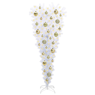 Sztuczna choinka z 150 diodami LED Biały 120 cm PVC i Stal
