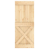 Drzwi przesuwne Naturalny i czarny 85 x 210 cm