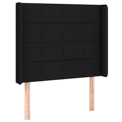 vidaXL Łóżko kontynentalne z materacem, czarne, 80x200 cm, tkanina wariant 5
