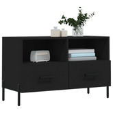 vidaXL Szafka pod TV, czarna, 80x36x50 cm, materiał drewnopochodny wariant 6