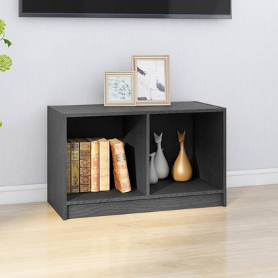 vidaXL Szafka pod TV, szara, 70x33x42 cm, drewno sosnowe