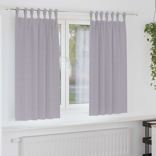 Firany blackout z kółkami 2 pcs Metaliczny Szary 175 x 140 cm