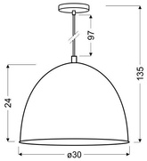 Lampa sufitowa wisząca 1X60W E27 szary + chrom PATCH 31-43160