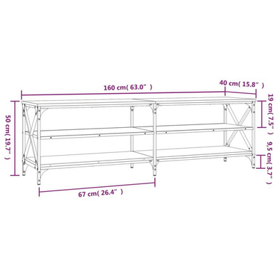vidaXL Szafka pod TV, czarna, 160x40x50 cm, materiał drewnopochodny
