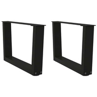 Nogi do stolika kawowego w kształcie litery V 2 szt. Czarne 60x(30-31,3) cm Stal