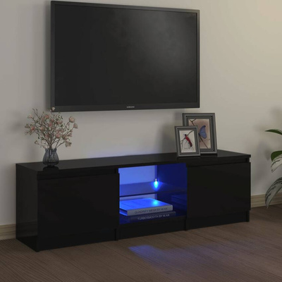 vidaXL Szafka pod TV z oświetleniem LED, czarna, 120 x 30 x 35,5 cm