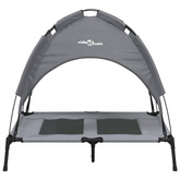 vidaXL Legowisko dla psa, z baldachimem, antracytowe, tkanina i stal