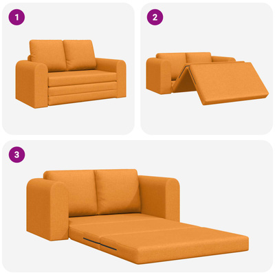 Sofa Bed Ciemny Żółty 148 x 71 x 83 cm tkanina