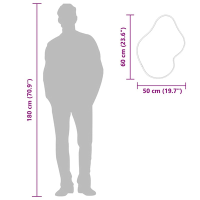 Lustro ścienne, złote, 60x50 cm