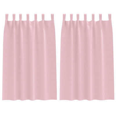 Firany blackout z kółkami 2 pcs Dziecięcy róż 175 x 140 cm