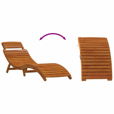 Leżak z poduszką 2 pcs Beżowy Lite Drewno Akacji