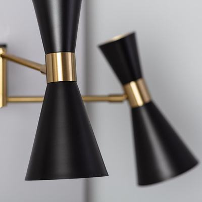 Kinkiet Czarno Złoty Abruzzo Salvatore 2xE27