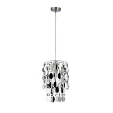 Lampa wisząca Jocker metalowa pojedyncza srebrna z tworzywa sztucznego