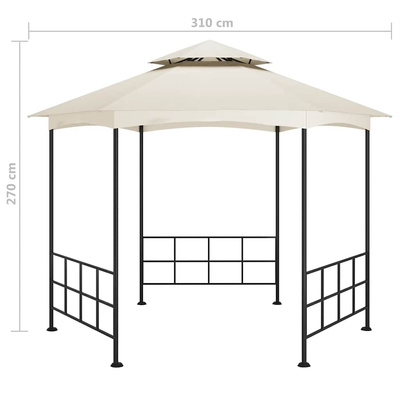 Altana ze ściankami, 3,1 x 2,7 m, kremowa