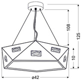 Lampa wisząca biała pięciokątna regulowana 3xG9 Nemezis 31-59147