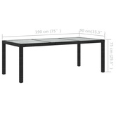 7-cz. zestaw mebli ogrodowych z poduszkami, rattan PE, czarny