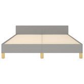 vidaXL Rama łóżka z zagłówkiem, jasnoszara, 140x190 cm, obity tkaniną model standard