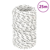 vidaXL Pleciona linka żeglarska, biała, 2 mm x 25 m, poliester