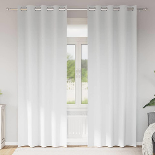 Firany blackout z kółkami 2 pcs Czysta Biała 260 x 140 cm