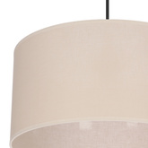 SHANTI lampa wisząca czarny 1x40W E27 abażur beżowy  31-38685