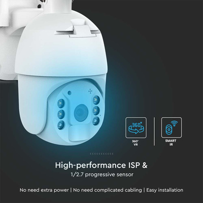1080P Kamera zewnętrzna WiFi SMART z panelem solarnym / Sensor / IP65 / biała