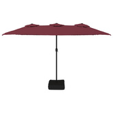 Podwójny parasol ogrodowy, bordowy, 449x265 cm