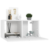Szafki wiszące pod TV 3 szt., białe, 60x30x30 cm