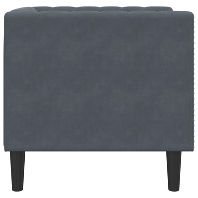 Fotel Chesterfield, ciemnoszary, tapicerowany aksamitem