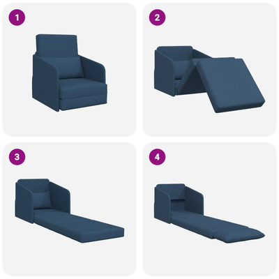 Sofa Bed Niebieski 65 x 80 x 83 cm tkanina