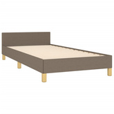 vidaXL Rama łóżka z zagłówkiem, kolor taupe, 90x200 cm, obita tkaniną model standard