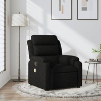 vidaXL Rozkładany fotel masujący, czarny, obity tkaniną model standard