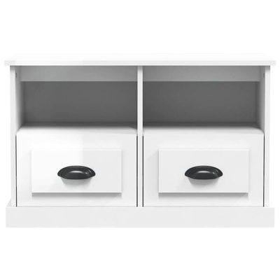 vidaXL Szafka pod TV, biała z połyskiem, 80x35x50 cm