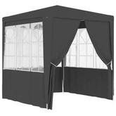 vidaXL Namiot imprezowy ze ściankami, 2x2 m, antracyt, 90 g/m²