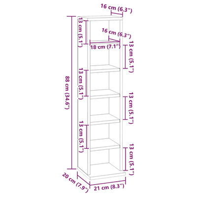 Szafka na CD, czarna, 21x20x88 cm, materiał drewnopochodny