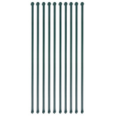 Słupki ogrodzeniowe, 10 szt., 1 m, metalowe, zielone