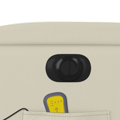 vidaXL Rozkładany fotel masujący, elektryczny, kremowy, sztuczna skóra