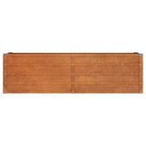 Podwyższona donica, rdzawa, 160x40x45 cm, stal kortenowska
