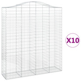 Kosze gabionowe, 10 szt, 200x50x220/240cm, galwanizowane żelazo