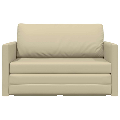 Sofa Bed Kremowy 124 x 71 x 78 cm Sztuczna skóra