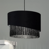 Lampa Wisząca z Czarnego Aksamitu Abruzzo Fonte E27