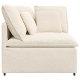 Modułowy Narożnik Sofa z Poduszkami Kremowy 100 cm