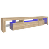 vidaXL Szafka pod TV z oświetleniem LED, dąb sonoma 215x36,5x40 cm