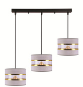 Lampa wisząca z abażurami Pandy czarna potrójna do salonu E27