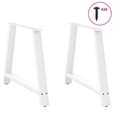 Nogi do stołu jadalnego w kształcie litery A 2 szt. Białe 90x(72-73) cm Stal