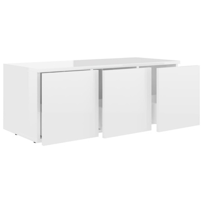 vidaXL Szafka pod TV, biała, wysoki połysk, 80x34x30 cm